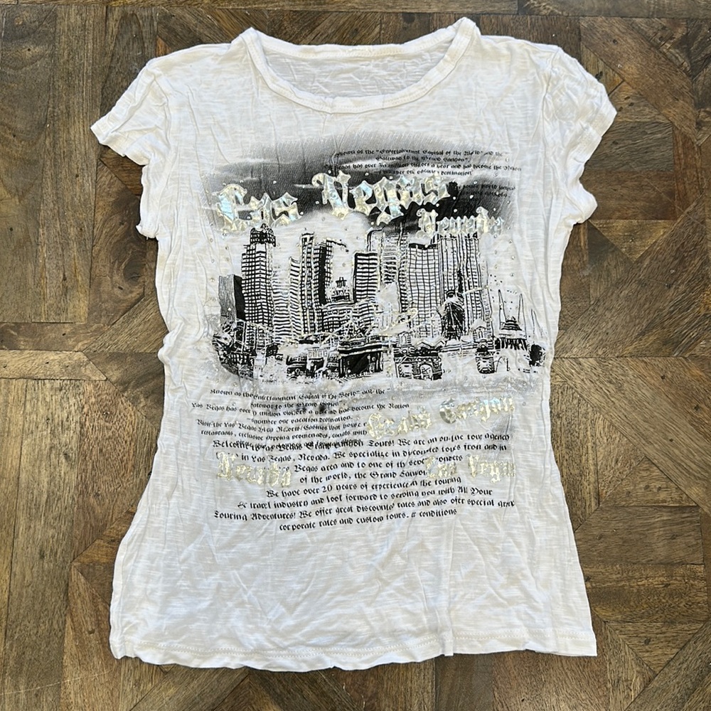 Las Vegas | Graphic Rhinestone Tee | Size S